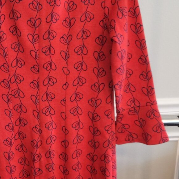 Boden Newlyn Jersey Jacquard Dress Cotton Blend Red & Navy Sz 8L - Picture 5 of 16